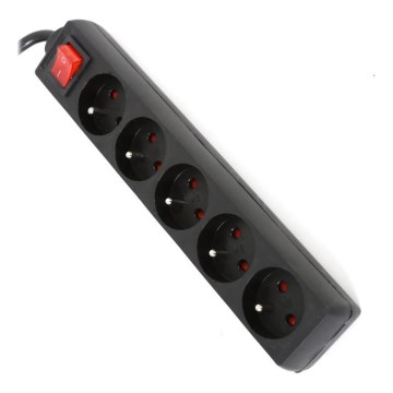 Πολύπριζο με διακόπτη 5Z Type E 1,5m μαύρο