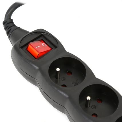 Πολύπριζο με διακόπτη 5Z Type E 3m μαύρο
