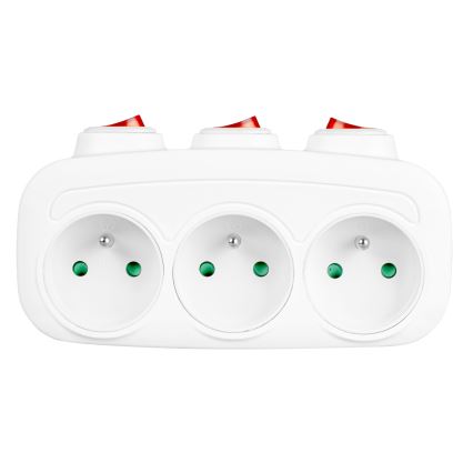 Πολύπριζο με διακόπτες — 3 υποδοχές