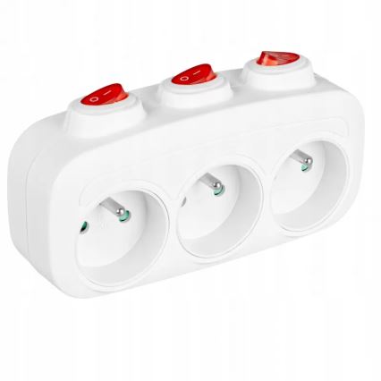 Πολύπριζο με διακόπτες — 3 υποδοχές