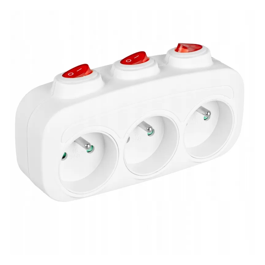 Πολύπριζο με διακόπτες — 3 υποδοχές