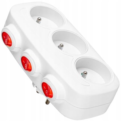 Πολύπριζο με διακόπτες — 3 υποδοχές