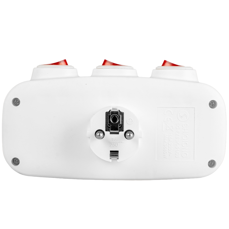 Πολύπριζο με διακόπτες — 3 υποδοχές