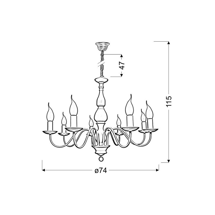 Πολυέλαιος BELLAGIO 8xE14/40W/230V