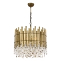 Πολυέλαιος CRYSTALLINE με αλυσίδα, 6xE27/40W/230V, Διάμ. 40 cm, ορείχαλκος