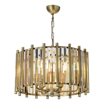 Πολυέλαιος σε αλυσίδα CRYSTALLINE 6xE14/40W/230V ορείχαλκος