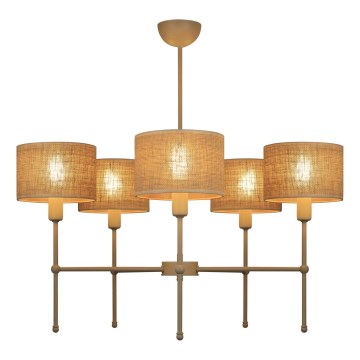 Πολυέλαιος σε ράβδο MADELA 5xE14/40W/230V γιούτα/μπεζ