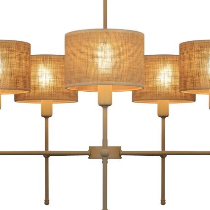 Πολυέλαιος σε ράβδο MADELA 5xE14/40W/230V γιούτα/μπεζ