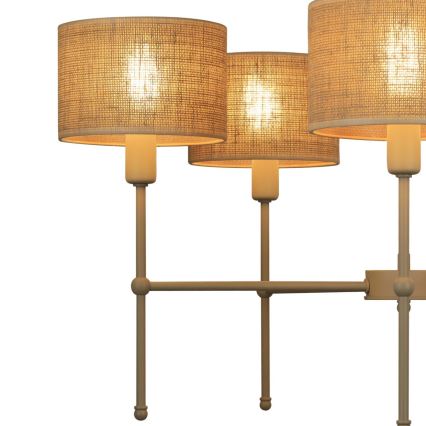 Πολυέλαιος σε ράβδο MADELA 5xE14/40W/230V γιούτα/μπεζ