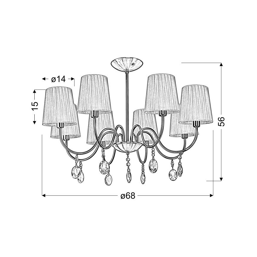 Πολυέλαιος SORENTO 8xE14/40W/230V μαύρο