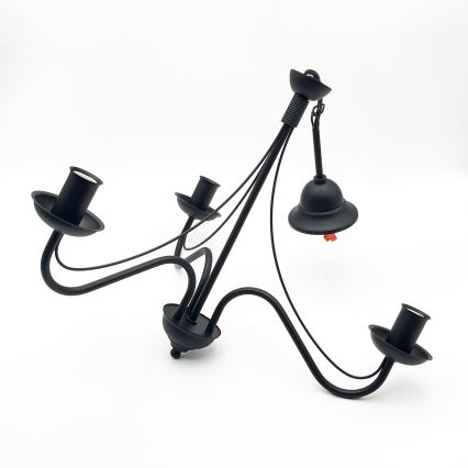 Πολυέλαιος με αλυσίδα ANTON 3xE14/15W/230V μαύρος