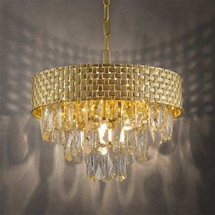 Πολυέλαιος με αλυσίδα CHARLIZE 4xE14/10W/230V χρυσός
