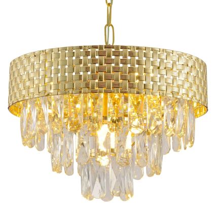 Πολυέλαιος με αλυσίδα CHARLIZE 4xE14/10W/230V χρυσός