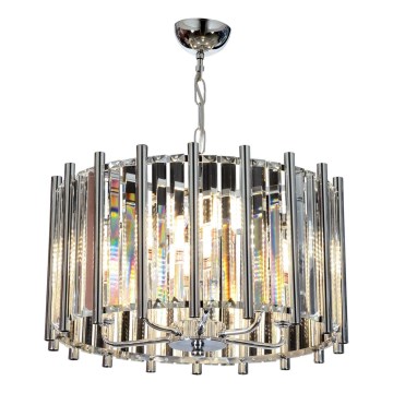 Πολυέλαιος με αλυσίδα CRYSTALLINE 6xE14/40W/230V γυαλιστερό χρώμιο