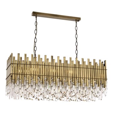 Πολυέλαιος με αλυσίδα CRYSTALLINE 8xE27/40W/230V σε ορείχαλκο