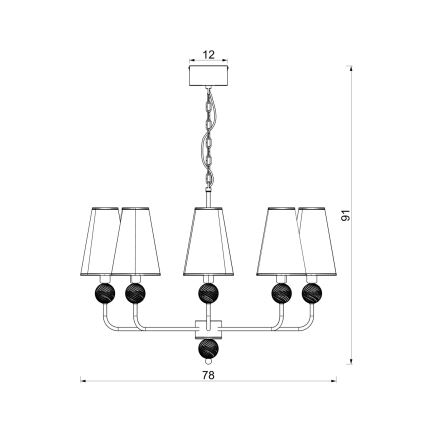 Πολυέλαιος με αλυσίδα GRENADA 6xE14/15W/230V γκρι