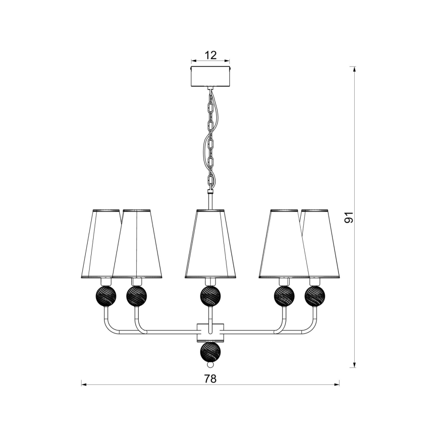 Πολυέλαιος με αλυσίδα GRENADA 6xE14/15W/230V γκρι