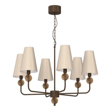 Πολυέλαιος με αλυσίδα GRENADA 6xE14/15W/230V μπεζ