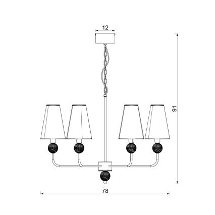 Πολυέλαιος με αλυσίδα GRENADA 8xE14/15W/230V μπεζ