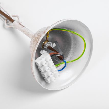 Πολυέλαιος με αλυσίδα MALBO 8xE14/10W/230V λευκό/χρυσό/πατίνα