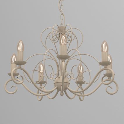 Πολυέλαιος με αλυσίδα MAURO 7xE14/15W/230V μπεζ