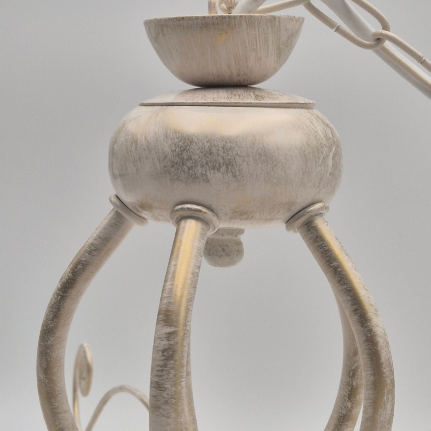 Πολυέλαιος με αλυσίδα RETRO II 5xE27/60W/230V λευκή πατίνα