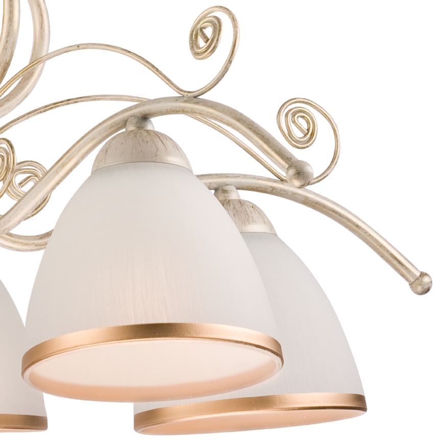 Πολυέλαιος με αλυσίδα RETRO II 5xE27/60W/230V λευκή πατίνα