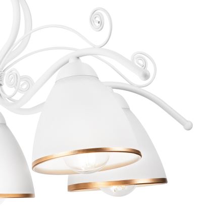 Πολυέλαιος με αλυσίδα RETRO II 5xE27/60W/230V λευκός