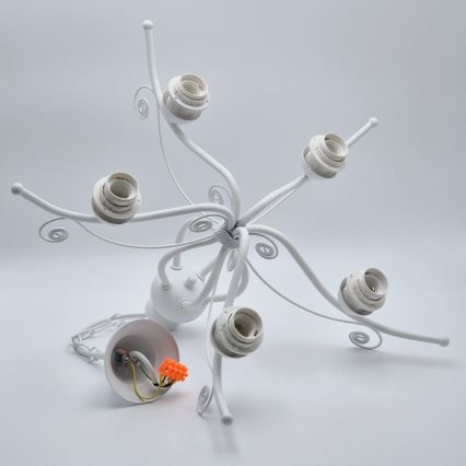 Πολυέλαιος με αλυσίδα RETRO II 5xE27/60W/230V λευκός