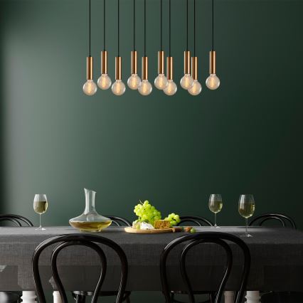 Πολυέλαιος με καλώδιο TEMPO 10xE27/40W/230V, χρυσός