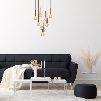 Πολυέλαιος με καλώδιο TEMPO 9xE27/40W/230V χρυσός