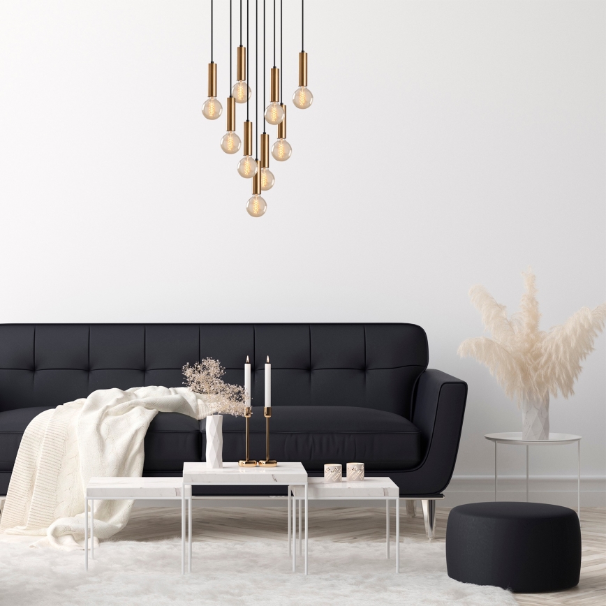 Πολυέλαιος με καλώδιο TEMPO 9xE27/40W/230V χρυσός