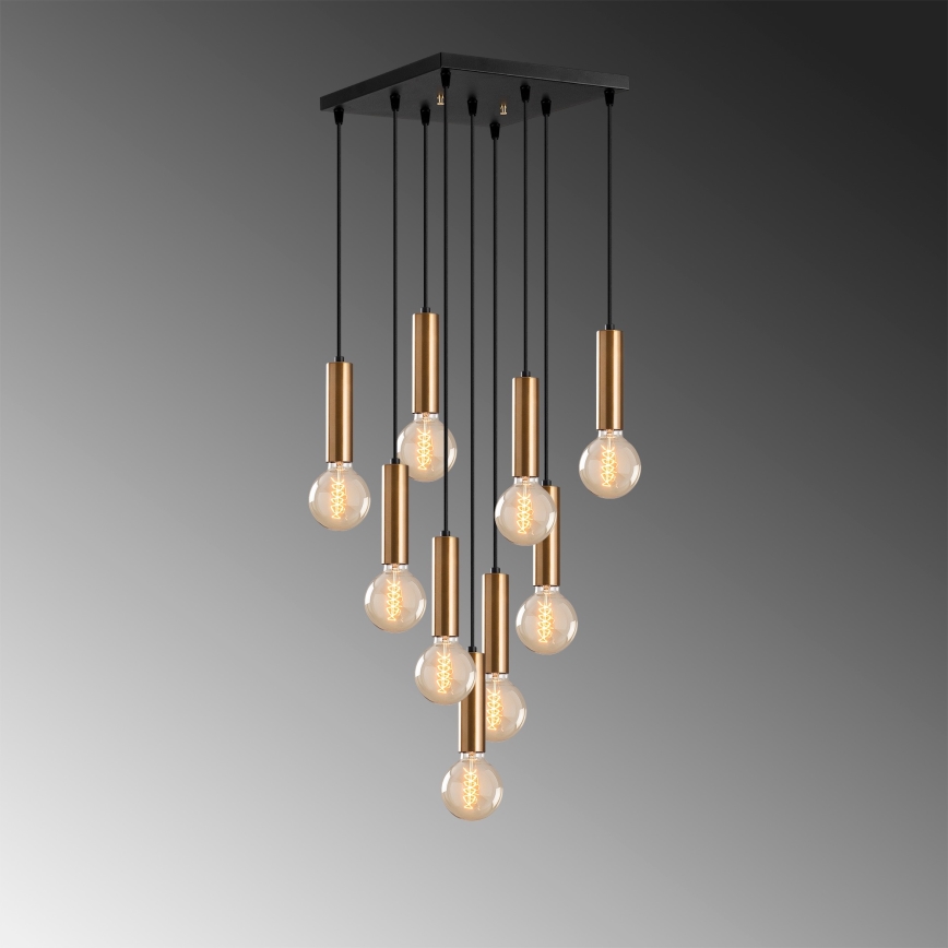 Πολυέλαιος με καλώδιο TEMPO 9xE27/40W/230V χρυσός