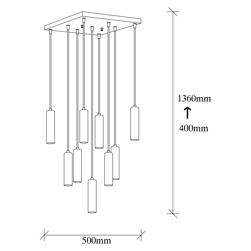 Πολυέλαιος με καλώδιο TEMPO 9xE27/40W/230V χρυσός