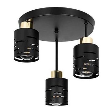Πολυέλαιος οροφής ELEN 3xE27/35W/230V μαύρο/χρυσό