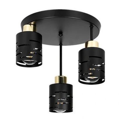 Πολυέλαιος οροφής ELEN 3xE27/35W/230V μαύρο/χρυσό
