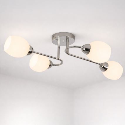 Πολυέλαιος οροφής KING 4xE27/15W/230V, γυαλιστερό χρώμιο