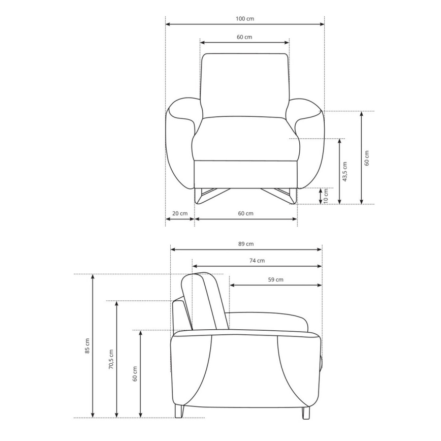 Πολυθρόνα AVESTA ανθρακί