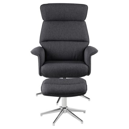 Πολυθρόνα ρυθμιζόμενη με υποπόδιο DELIA σε σκούρο γκρι