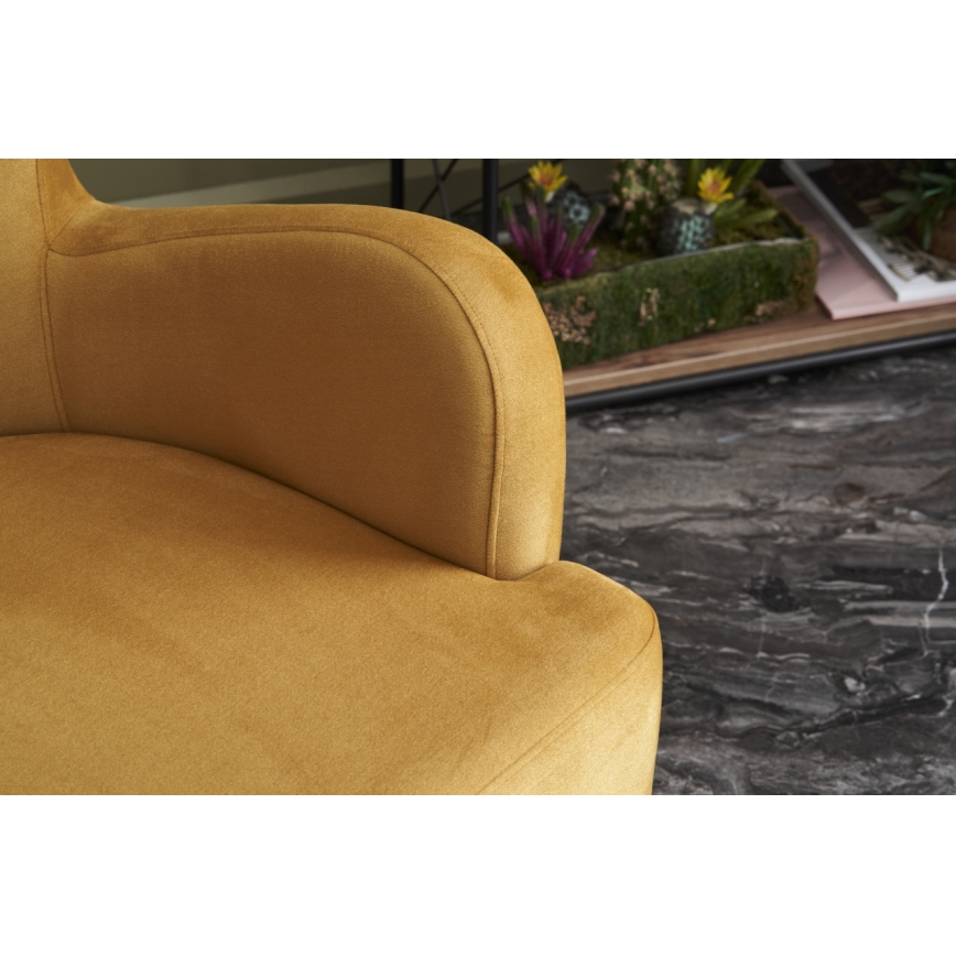 Πολυθρόνα τύπου wingback NEKO, χρυσή