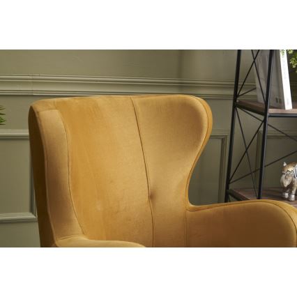 Πολυθρόνα τύπου wingback NEKO, χρυσή