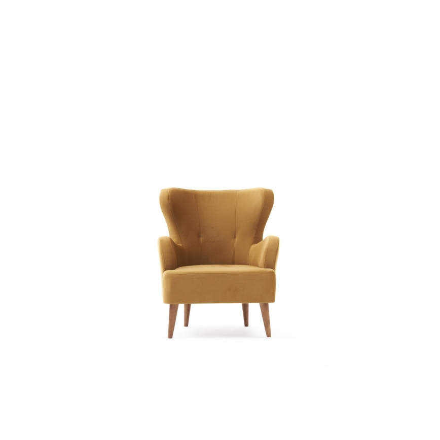 Πολυθρόνα τύπου wingback NEKO, χρυσή