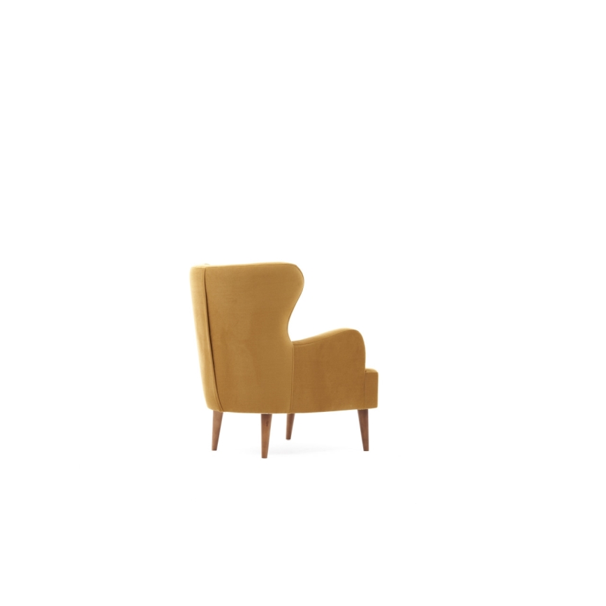Πολυθρόνα τύπου wingback NEKO, χρυσή