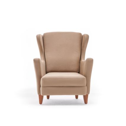 Πολυθρόνα τύπου wingback NUPI — κρεμ απόχρωση