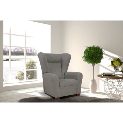 Πολυθρόνα VIVA τύπου wingback σε σκούρο γκρι