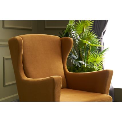 Πολυθρόνα wingback NUPI κίτρινη