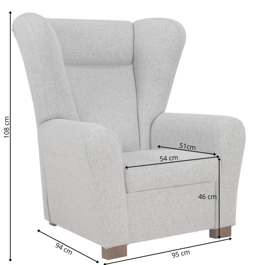 Πολυθρόνα με φτερά VIVA πορτοκαλί