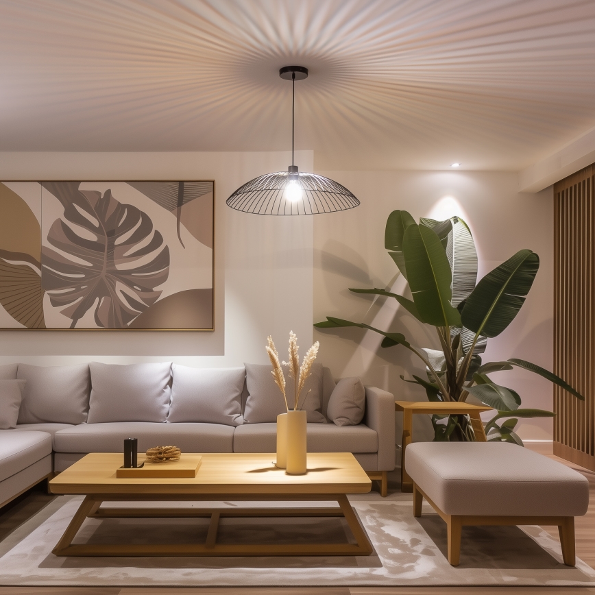 Πολυχρηστικό αμπαζούρ CURITIBA, διάμ. 60 εκ., μαύρο