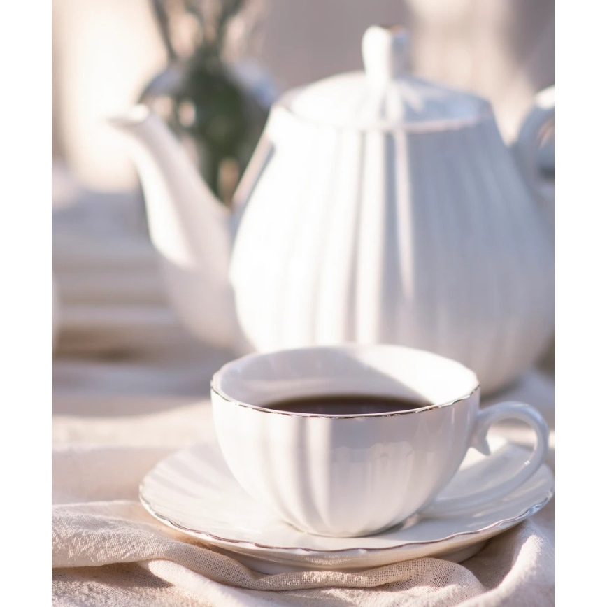 Πορσελάνινο σετ για καφέ 15 τεμ. λευκό