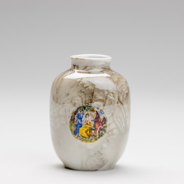 Πορσελάνινο βάζο 12,5x9 cm καφέ χάριτες